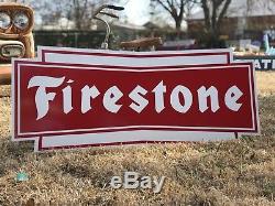 Antique Vintage Old Style Firestone Tires Sign