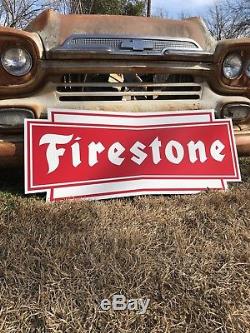 Antique Vintage Old Style Firestone Tires Sign