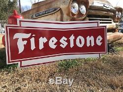 Antique Vintage Old Style Firestone Tires Sign