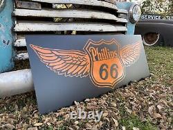Antique Vintage Old Style Phillips 66 Aero Wings Sign