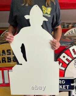 Antique Vintage Old Style Sign Ammo Army Shells 32x18 NOT Porcelain Made USA