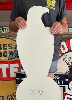 Antique Vintage Old Style Sign Case Eagle 36x15 NOT Porcelain Made USA