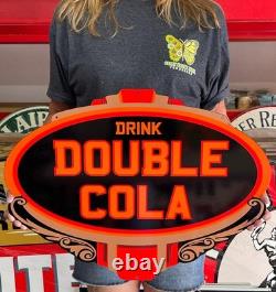 Antique Vintage Old Style Sign Double Cola 24x18 NOT Porcelain Made USA