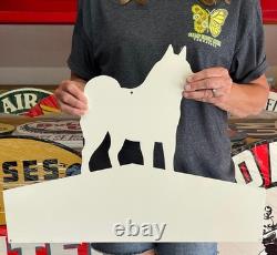Antique Vintage Old Style Sign Husky Oil 24x18 NOT Porcelain Made USA