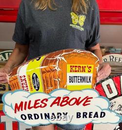 Antique Vintage Old Style Sign Kerns Bread 24x16 NOT Porcelain Made USA