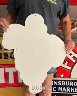 Antique Vintage Old Style Sign Michelin Tire Man 24x18 NOT Porcelain Made USA