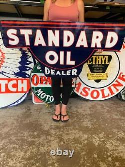 Antique Vintage Old Style Sign Standard Oil Dealer Made USA