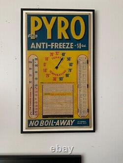 Antique Vintage Pyro Anti-freeze Tin Advertising Sign