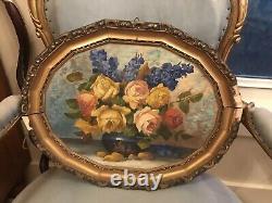 Antique/Vintage Roses Oil painting-beautiful, Pinks, Yellows And Blues