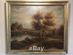 Antique Vintage gilt framed original signed Oil Painting