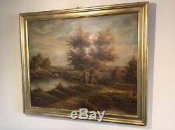 Antique Vintage gilt framed original signed Oil Painting