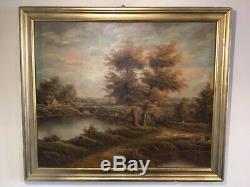 Antique Vintage gilt framed original signed Oil Painting