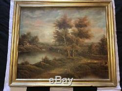 Antique Vintage gilt framed original signed Oil Painting