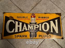 Antique style vintage look Champion Spark Plug Dealer Sales Service Sign