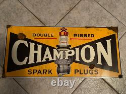 Antique style vintage look Champion Spark Plug Dealer Sales Service Sign