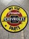 Antique -vintage Porcelain Look Chevrolet Dealer Sales Service Parts Sign