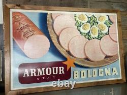 Armour Star Bologna Sign Huge! 66x45 Vintage Double Sided