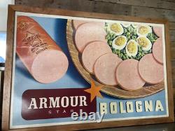 Armour Star Bologna Sign Huge! 66x45 Vintage Double Sided