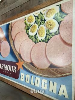 Armour Star Bologna Sign Huge! 66x45 Vintage Double Sided