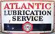 Atlantic Motor Oil Vintage Porcelain Sign 36x60 Lubricating Service 1930s