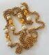 Authentic Vintage Chanel Haute Couture Faux Pearl Gold Tone Long Necklace Signed