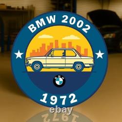 BMW 2002 1972 Classic Vintage Heavy Metal Sign (XL 19.7 / 50 cm)