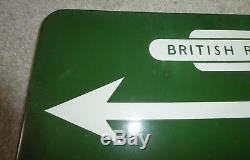 BRITISH RAIL RAILWAYS vintage sign Station Feathered arrow totem 1948+ green