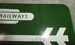 BRITISH RAIL RAILWAYS vintage sign Station Feathered arrow totem 1948+ green