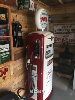 Bennett 966 Gas Pump 50's Vintage With Sinclair Power X Globe /Signs Not Tokheim