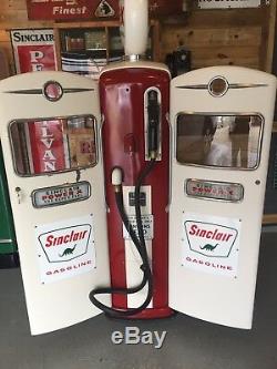Bennett 966 Gas Pump 50's Vintage With Sinclair Power X Globe /Signs Not Tokheim