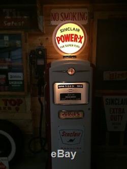 Bennett 966 Gas Pump 50's Vintage With Sinclair Power X Globe /Signs Not Tokheim