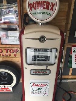 Bennett 966 Gas Pump 50's Vintage With Sinclair Power X Globe /Signs Not Tokheim