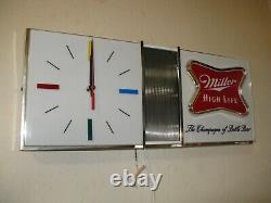 Best Vtg 1967 Miller High Life Beer Disco Motion Bar Clock Pub Light Sign A+