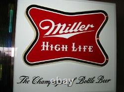 Best Vtg 1967 Miller High Life Beer Disco Motion Bar Clock Pub Light Sign A+