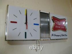 Best Vtg 1967 Miller High Life Beer Disco Motion Bar Clock Pub Light Sign A+