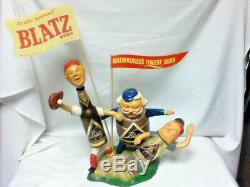 Blatz beer sign 1950'S safe at home baseball statue vintage bottle can keg guys