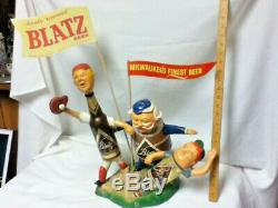 Blatz beer sign 1950'S safe at home baseball statue vintage bottle can keg guys