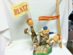 Blatz beer sign 1950'S safe at home baseball statue vintage bottle can keg guys