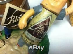 Blatz beer sign 1950'S safe at home baseball statue vintage bottle can keg guys