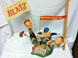 Blatz beer sign 1950'S safe at home baseball statue vintage bottle can keg guys