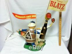 Blatz beer sign 1950'S safe at home baseball statue vintage bottle can keg guys