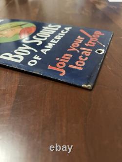 Boy Scouts of America Service Station Safety 1st Sign Join Your Local Troop 5x9