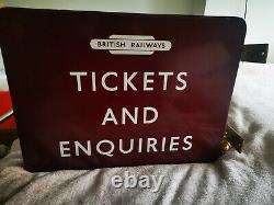 British railways vintage tickets and enquiries sign