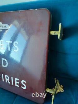 British railways vintage tickets and enquiries sign