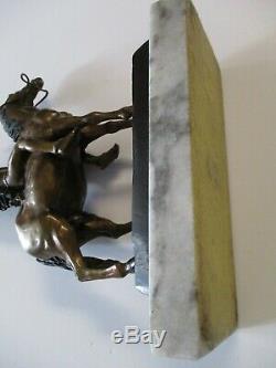 Bronze Metal Sculpture Native American Indian Chief Horse Vintage Signed Statue