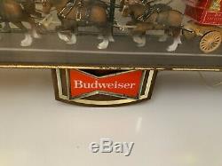 Budweiser Beer Champion Clydesdale Horse Team Bar Light Sign Clock Vintage