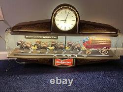 Budweiser Beer Champion Clydesdale Horse Vintage Team Bar Light Sign Clock