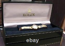 C60's Swiss Rolex Solid 18k Gold Watch & Band + Box Vintage Antique 5x Signed