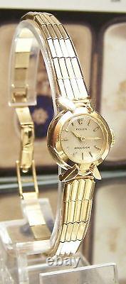 C60's Swiss Rolex Solid 18k Gold Watch & Band + Box Vintage Antique 5x Signed