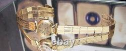 C60's Swiss Rolex Solid 18k Gold Watch & Band + Box Vintage Antique 5x Signed